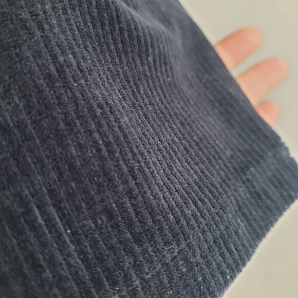 Vintage 80s black corduroy floral beaded embroidered blazer jacket button front - Picture 4 of 9